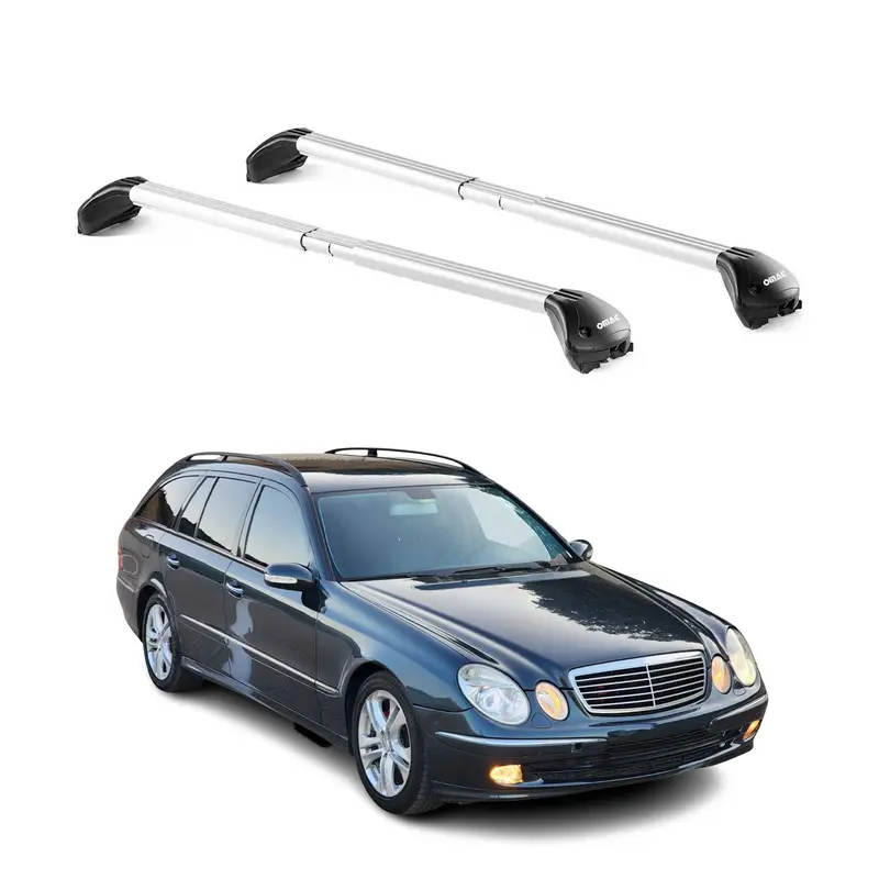 Barres de toit pour Mercedes Classe E Break 2003-2009 Gris Argenté 2 pièces ABE