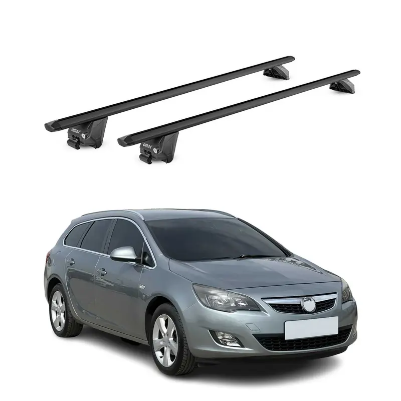 Barres de toit pour Opel Astra H Break 2007-2010 FL Alu Noir 2 pièces ABE