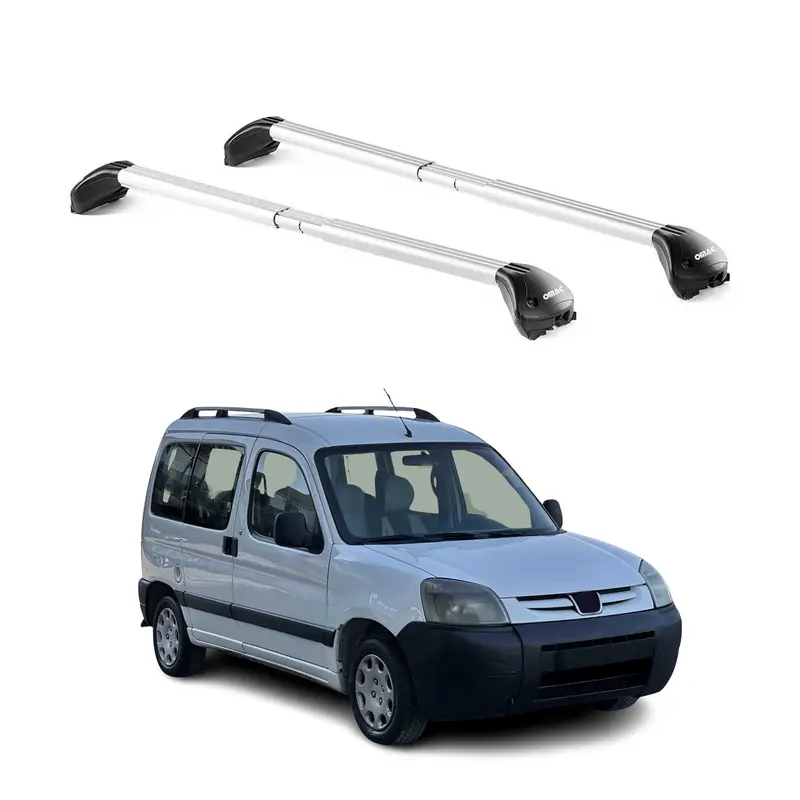 Barres de toit pour Peugeot Partner I 2001-2007 5P Gris Argenté 2 pièces ABE