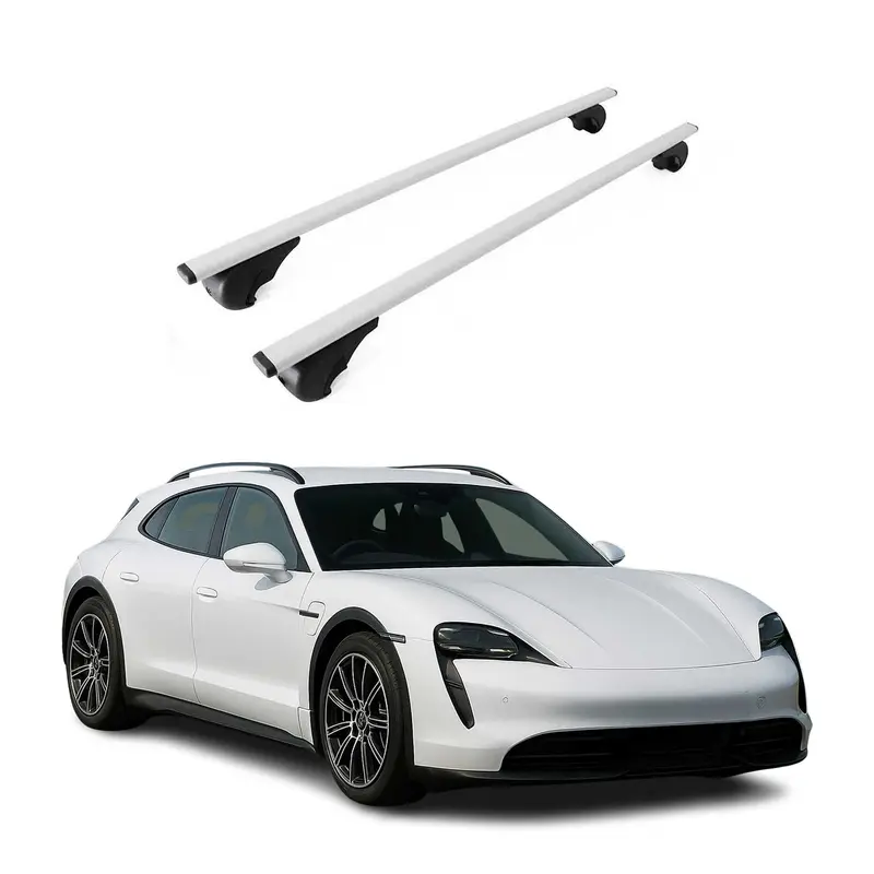 Barres de toit pour Porsche Taycan Cross Turismo 2021-2026 Acier Argent 2x