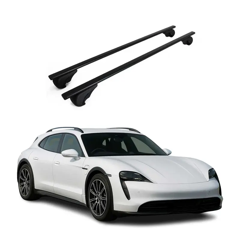 Barres de toit pour Porsche Taycan Cross Turismo 2021-2026 Acier Noir 2x