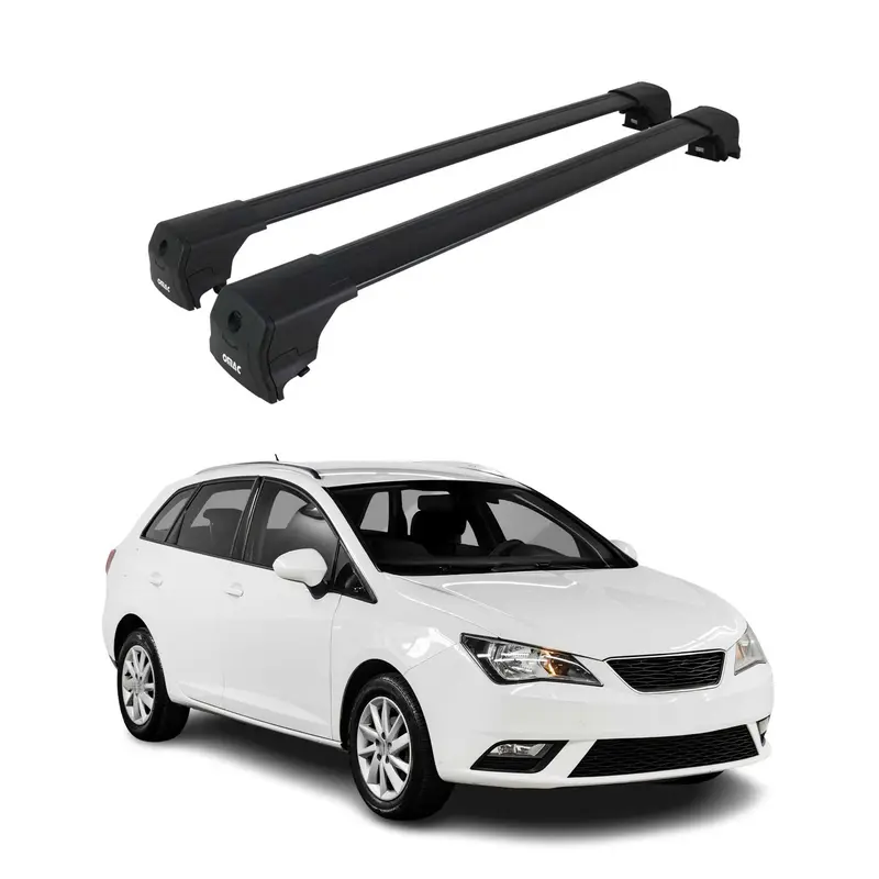 Barres De Toit pour Seat Ibiza Break 2009-2017 Aluminium Noir ABE