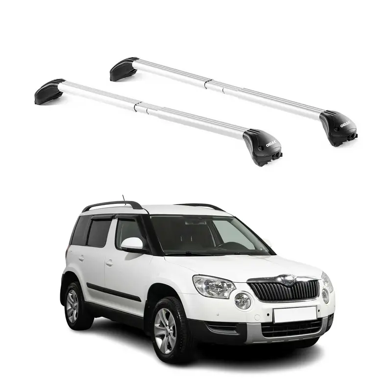 Barres de toit pour Skoda Yeti 5L 2009-2017 5P Gris Argenté 2 pièces ABE