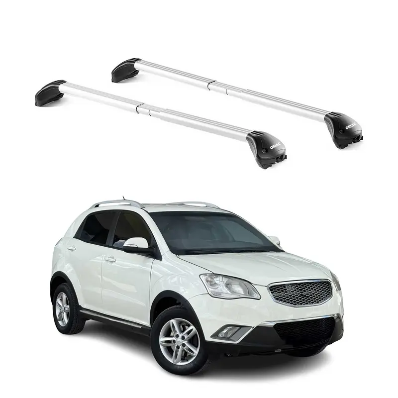 Barres de toit pour Ssangyong Korando 2010-2019 5P Gris Argenté 2 pièces ABE