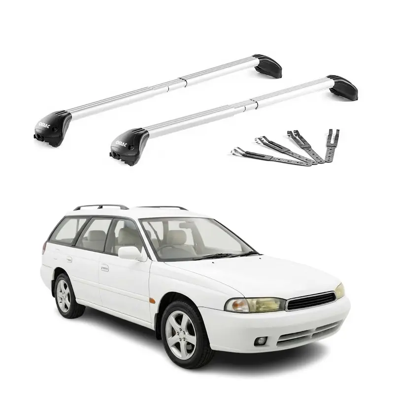 Barres de toit pour Subaru Legacy I II III Break 1989-2004 Gris Argenté 2Pcs ABE