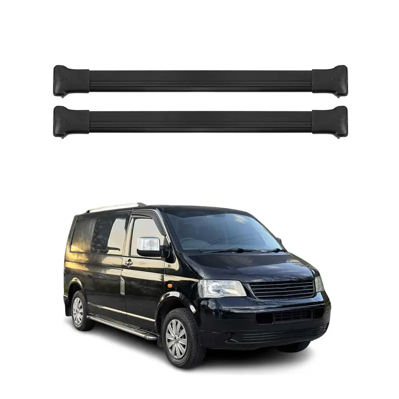 Barres de toit pour VW T5 T6 T6.1 Transporter – tous modèles 2003-2024 Noir 2Pcs