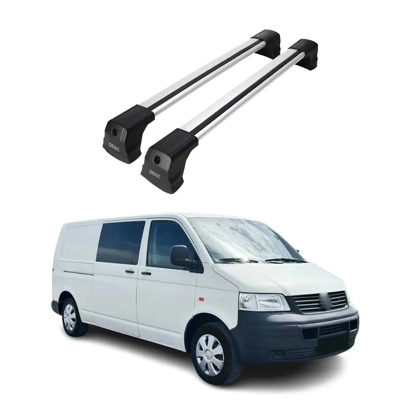 Barres De Toit pour VW T5 T6 T6.1 Transporter tout 2003-24 Aluminium Gris 2 Pcs