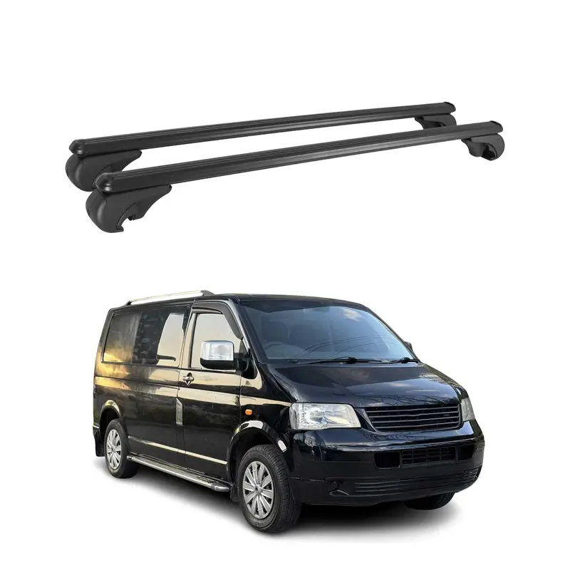 Barres de toit pour VW T5 T6 Transporter Multivan Caravelle 2003-2024 Alu Noir