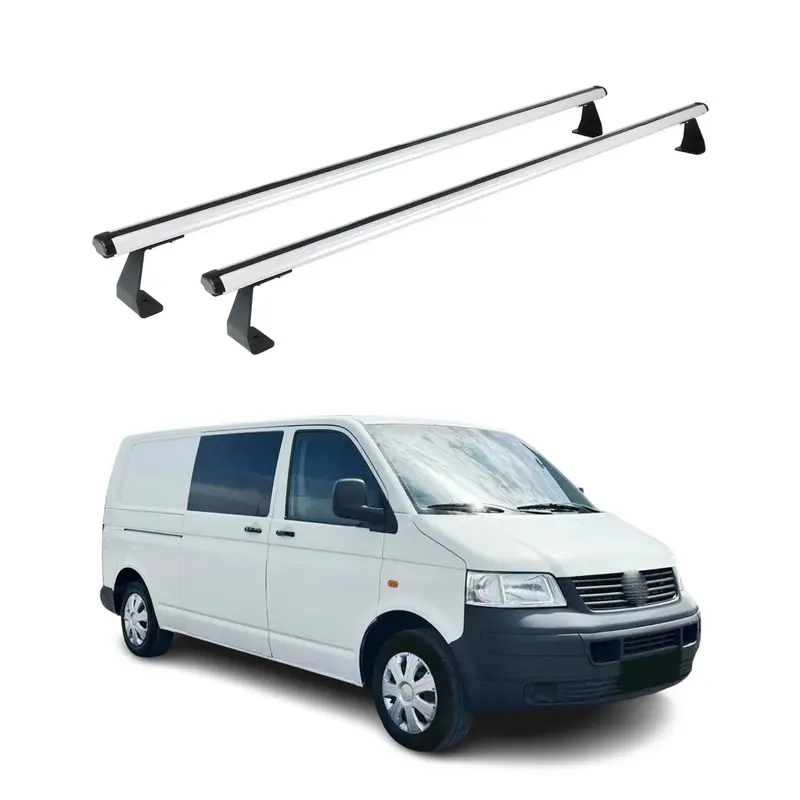 Barres de toit pour VW T5 T6 Transporter – tous modèles 2003-2024 Alu Gris 2x