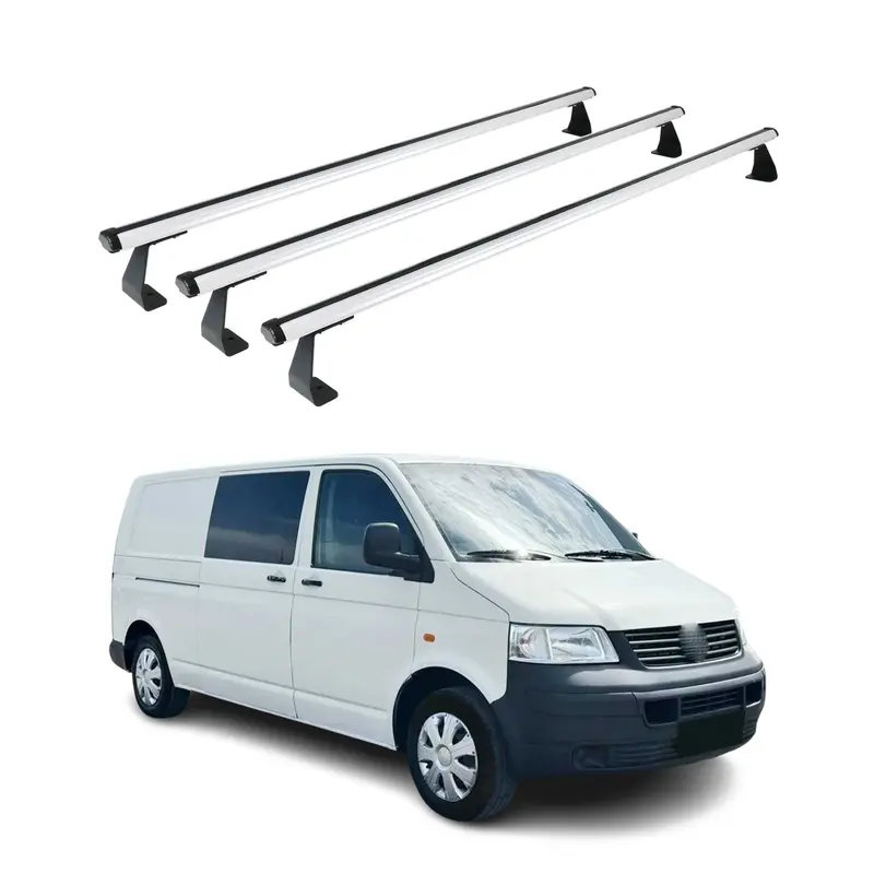 Barres de toit pour VW T5 T6 Transporter – tous modèles 2003-2024 Alu Gris 3x