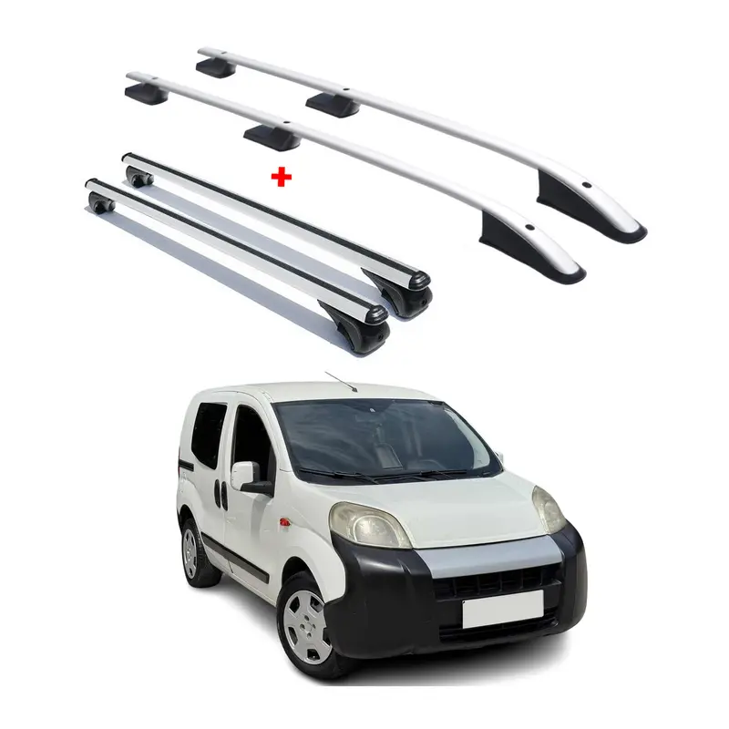 Barres de toit trans+long pour Fiat Fiorino Citroen Nemo Peugeot Bipper 2007-22