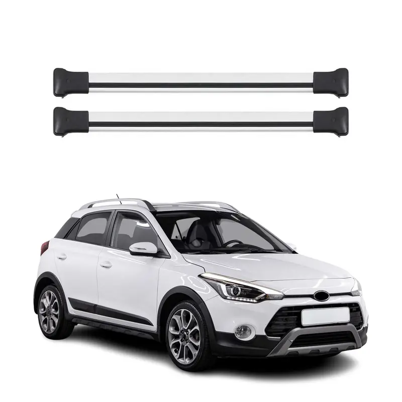 Barres de toit transversale pour Hyundai i20 Active Elite 2014-2020 Alu Gris 2x