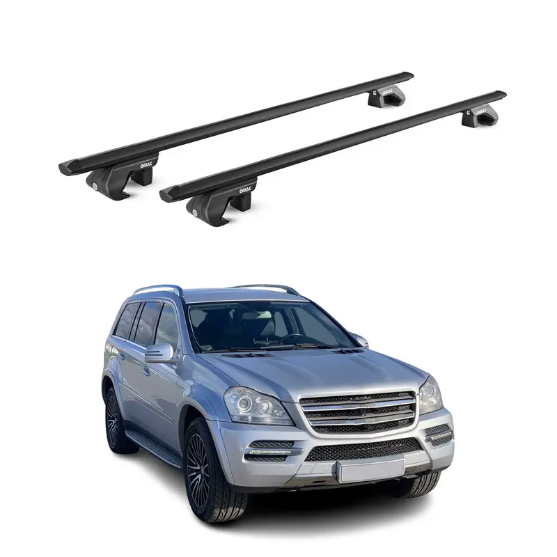 Barres de toit transversales ABE pour Mercedes GL X164 2006-2015 5 P Alu Noir 2x
