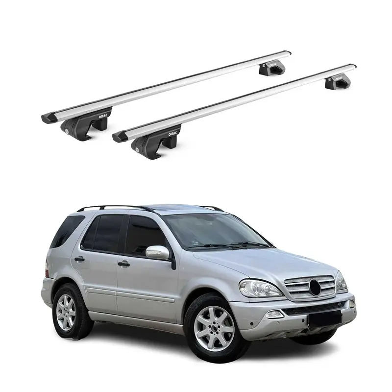 Barres de toit transversales ABE pour Mercedes ML 1997-2015 5 P Alu Gris 2x