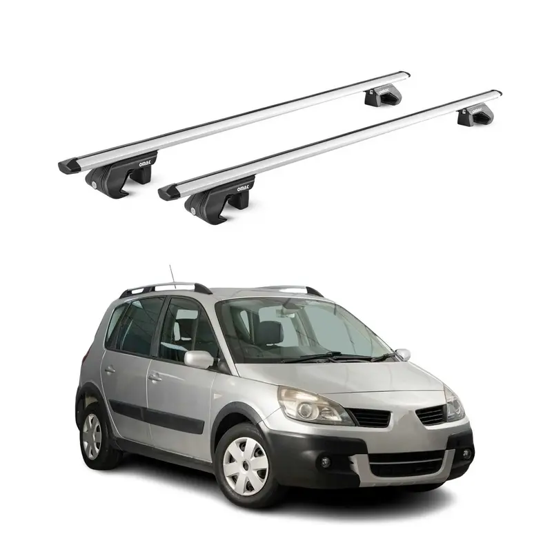 Barres de toit transversales ABE pour Renault Scenic II Conquest 2007-2009 Gris