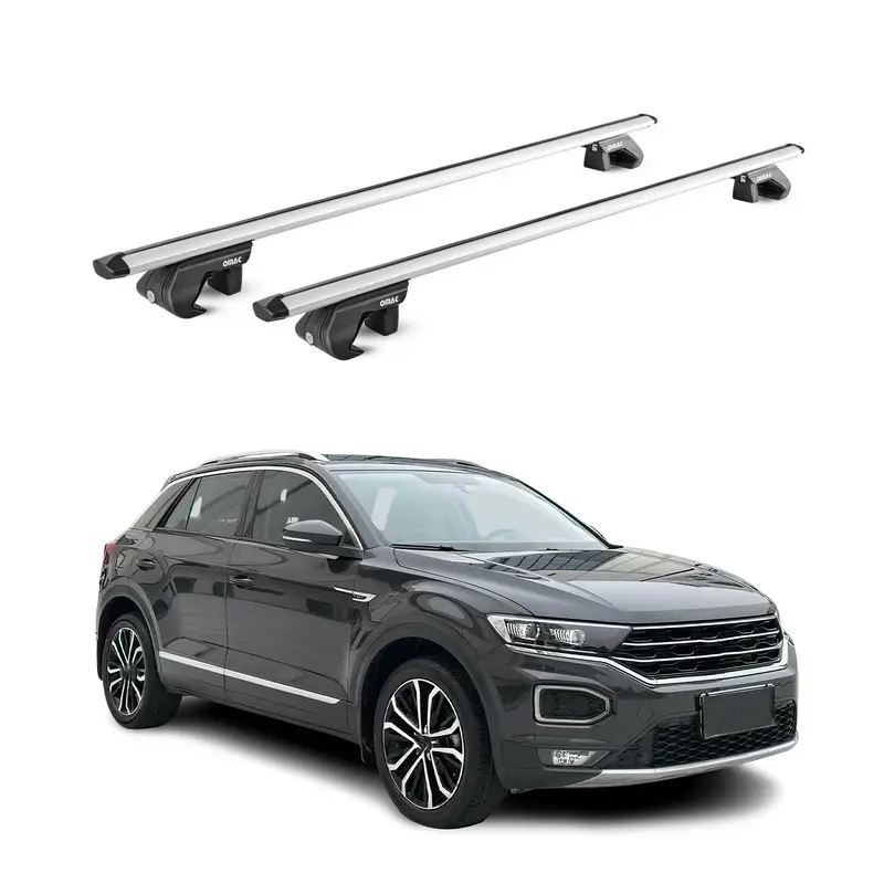 Barres de toit transversales ABE pour VW T-Roc A11 2017-2025 5 P Alu Gris 2x