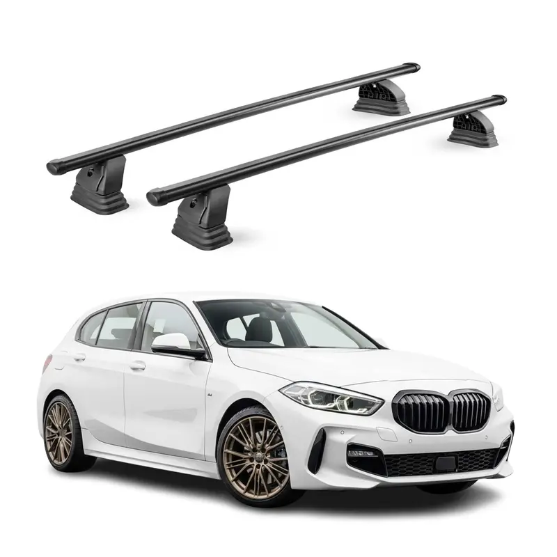 Barres de toit transversales acier pour BMW Serie 1 F40 2019-2024 TÜV Noir 2Pcs