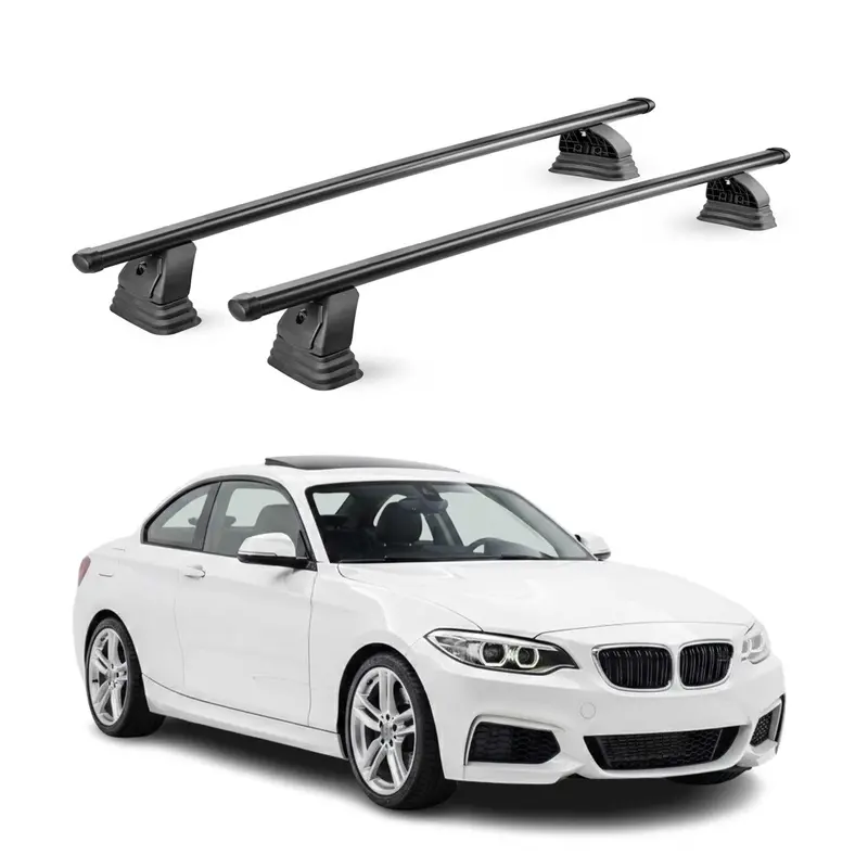 Barres de toit transversales acier pour Bmw Serie 2 F22 Coupè 2012-2021 Noir 2x