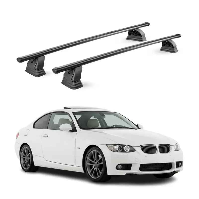Barres de toit transversales acier pour Bmw Serie 3 E92 Coupè 2006-2012 Noir 2x