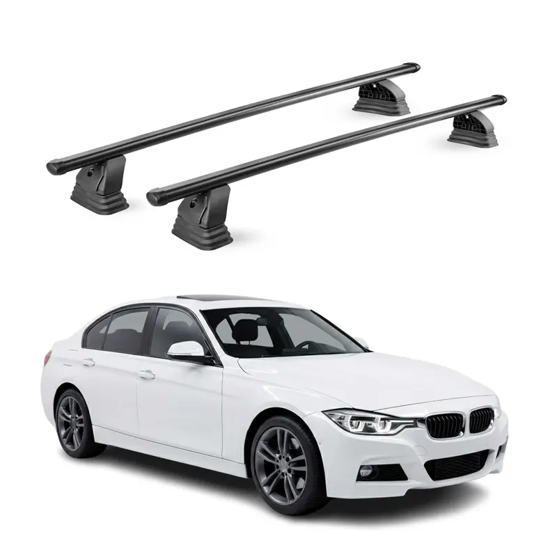 Barres de toit transversales acier pour Bmw Serie 3 F30 Berline 2012-2019 Noir