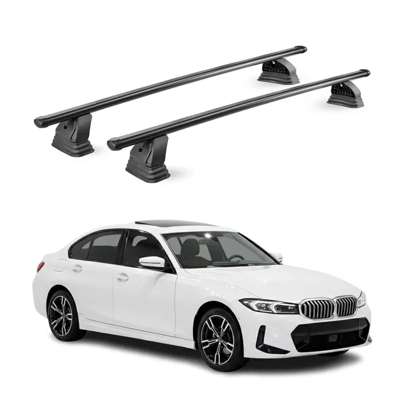 Barres de toit transversales acier pour BMW Serie 3 G20 2019-2026 TÜV Noir 2Pcs