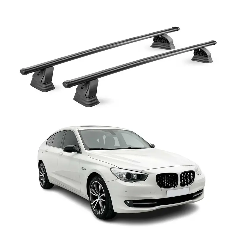 Barres de toit transversales acier pour Bmw Serie 5 GT F07 2009-2017 TÜV Noir 2x