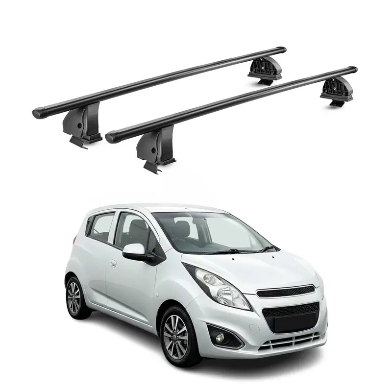 Barres de toit transversales acier pour Chevrolet Spark HB 2009-2015 TÜV Noir 2x