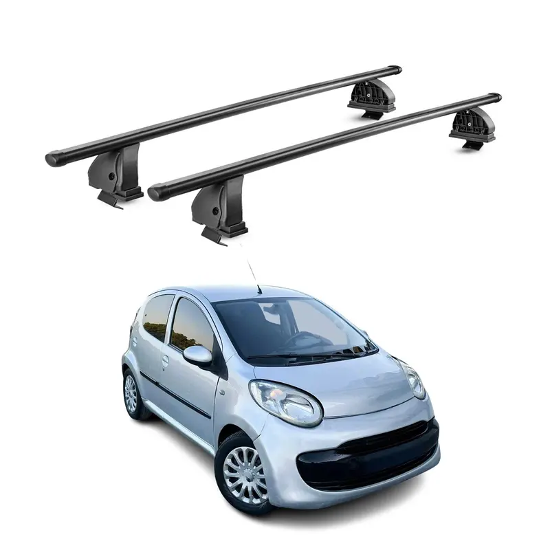 Barres de toit transversales acier pour Citroen C1 I 2005-2014 TÜV 75 kg Noir 2x