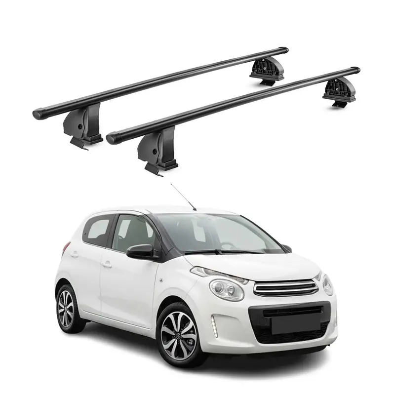 Barres de toit transversales acier pour Citroen C1 II 2014-2022 TÜV Noir 2Pcs