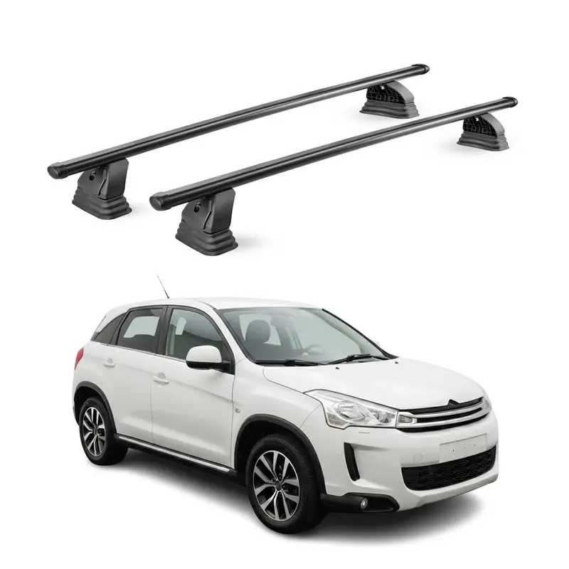 Barres de toit transversales acier pour Citroen C4 Aircross 2012-2017 Noir 2Pcs