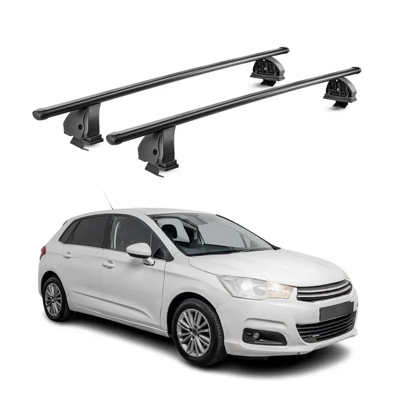 Barres de toit transversales acier pour Citroen C4 II 2010-2018 TÜV Noir 2Pcs