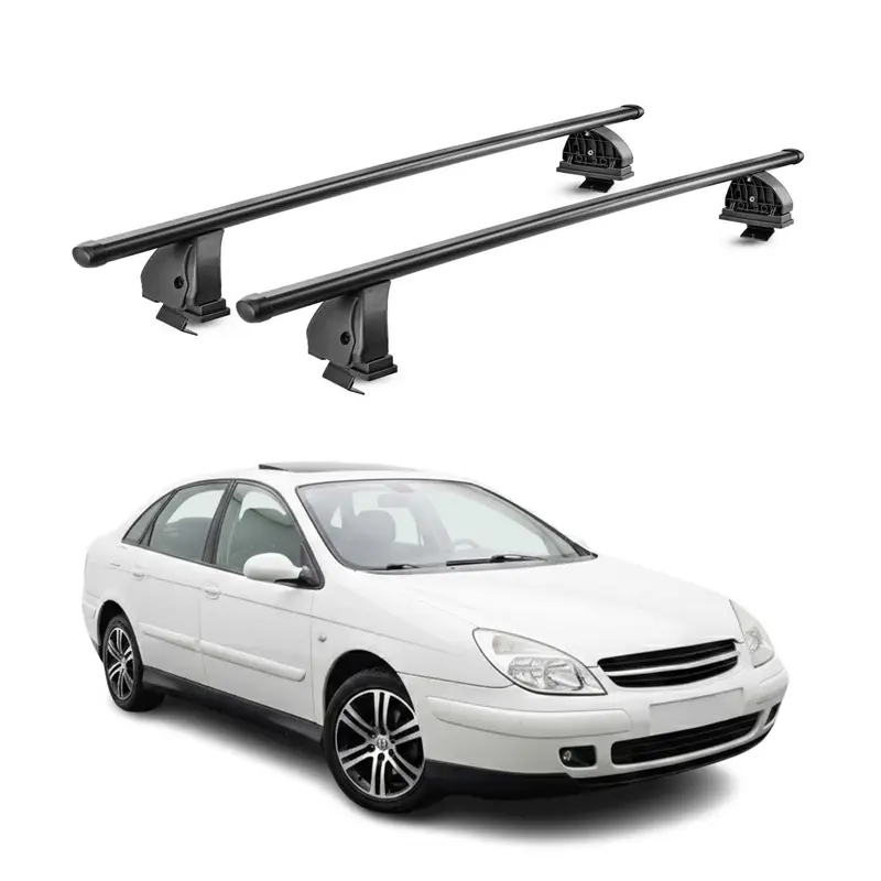 Barres de toit transversales acier pour Citroen C5 I 2001-2008 TÜV 75 kg Noir 2x