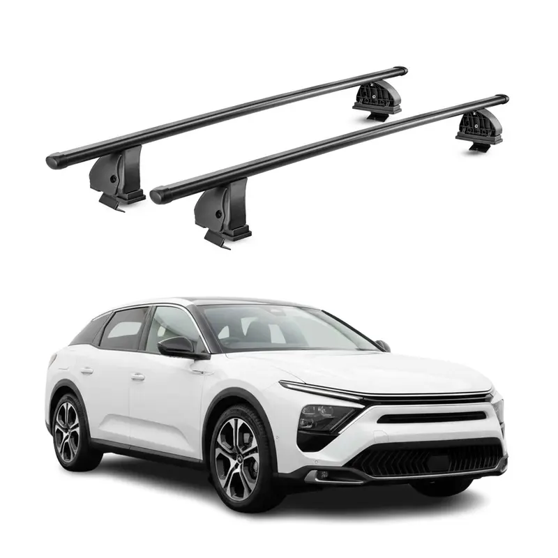 Barres de toit transversales acier pour Citroen C5 X 2022-2026 TÜV 75 kg Noir 2x