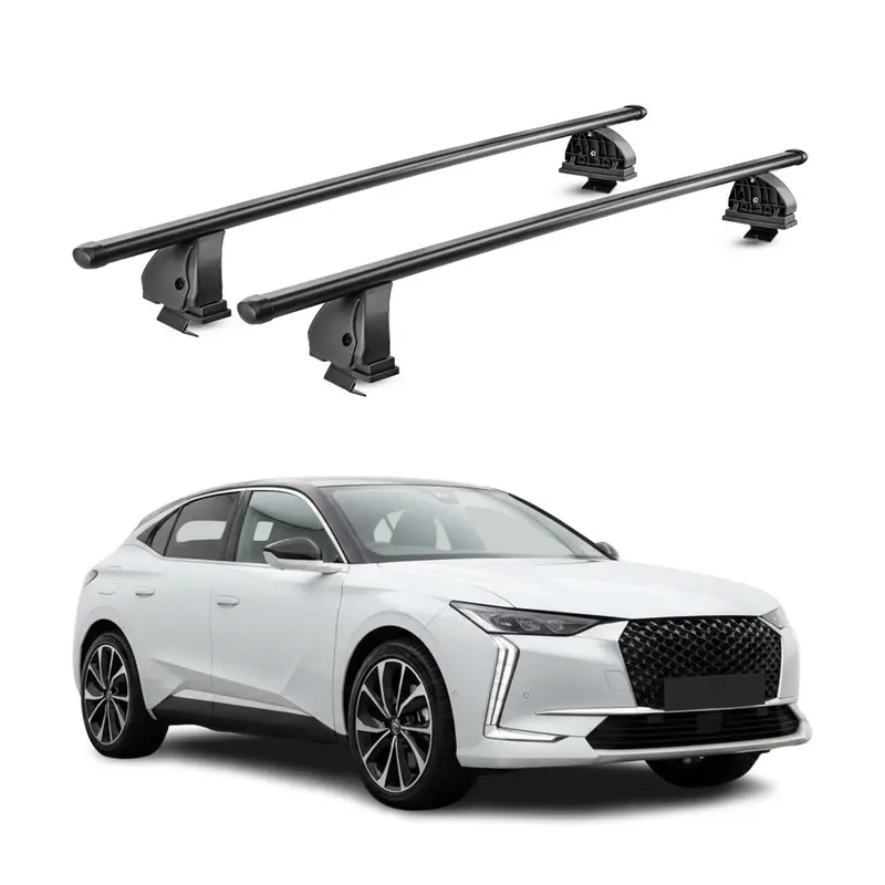 Barres de toit transversales acier pour DS 4 2021-2026 TÜV 75 kg Noir 2Pcs
