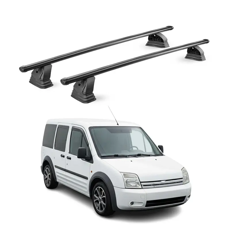 Barres de toit transversales acier pour Ford Connect I 2002-2013 TÜV Noir 2Pcs