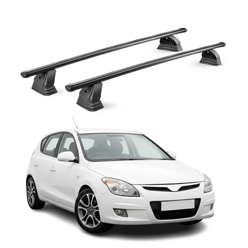 Barres de toit transversales acier pour Hyundai i30 I 2007-2012 TÜV Noir 2Pcs