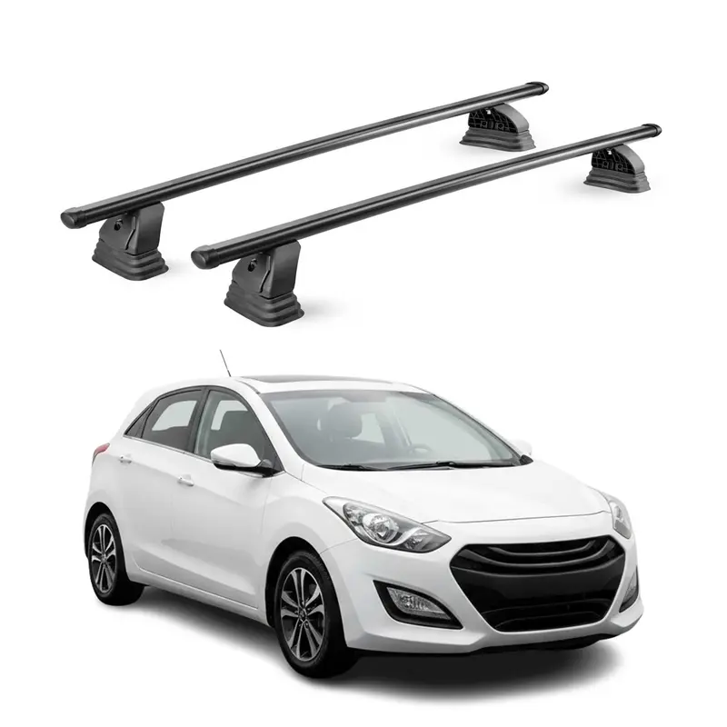 Barres de toit transversales acier pour Hyundai i30 II 2012-2016 TÜV Noir 2Pcs