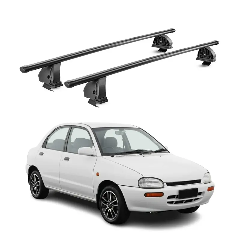 Barres de toit transversales acier pour Mazda 121 1996-2002 5Portes TÜV Noir 2x