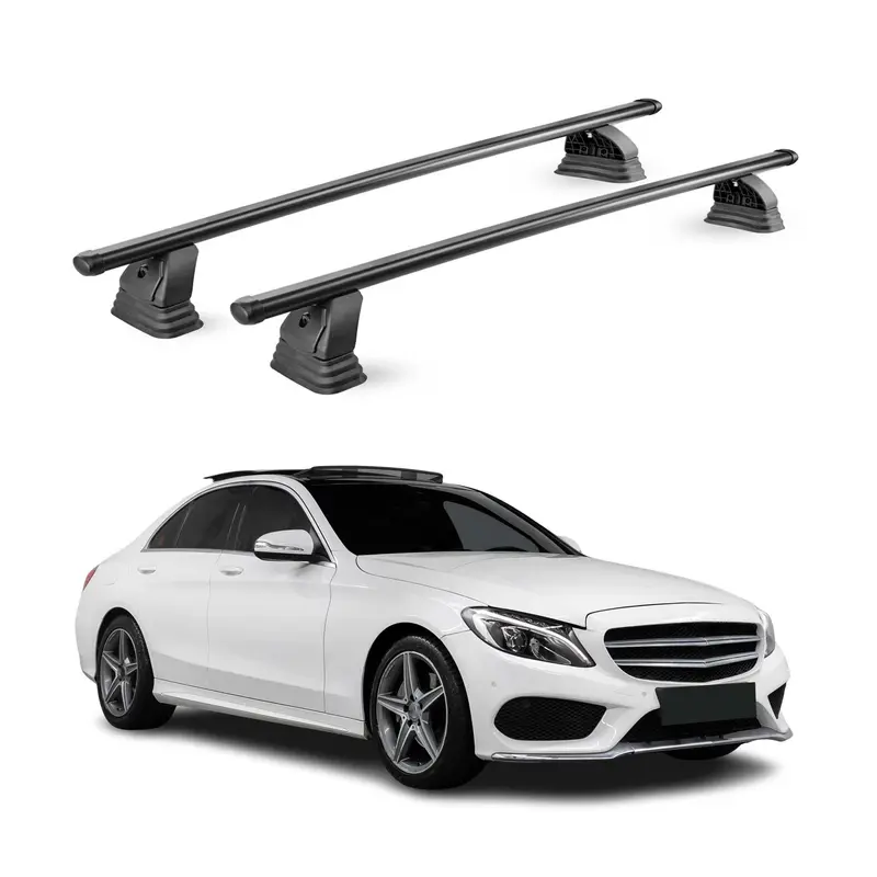 Barres de toit transversales acier pour Mercedes Classe C W205 2015-2021 Noir 2x