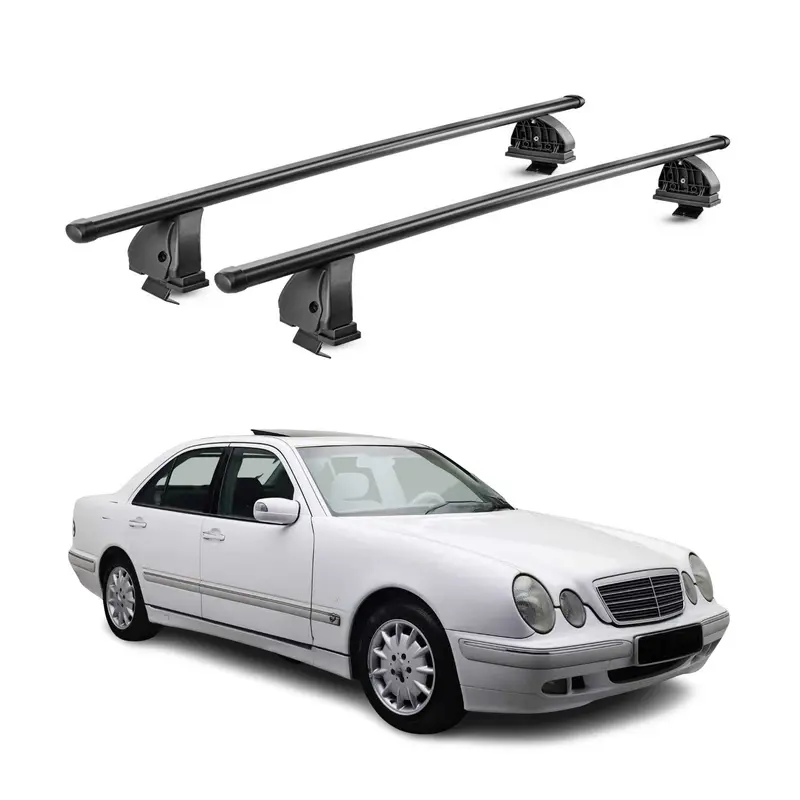 Barres de toit transversales acier pour Mercedes Classe E W210 1996-2002 Noir 2x