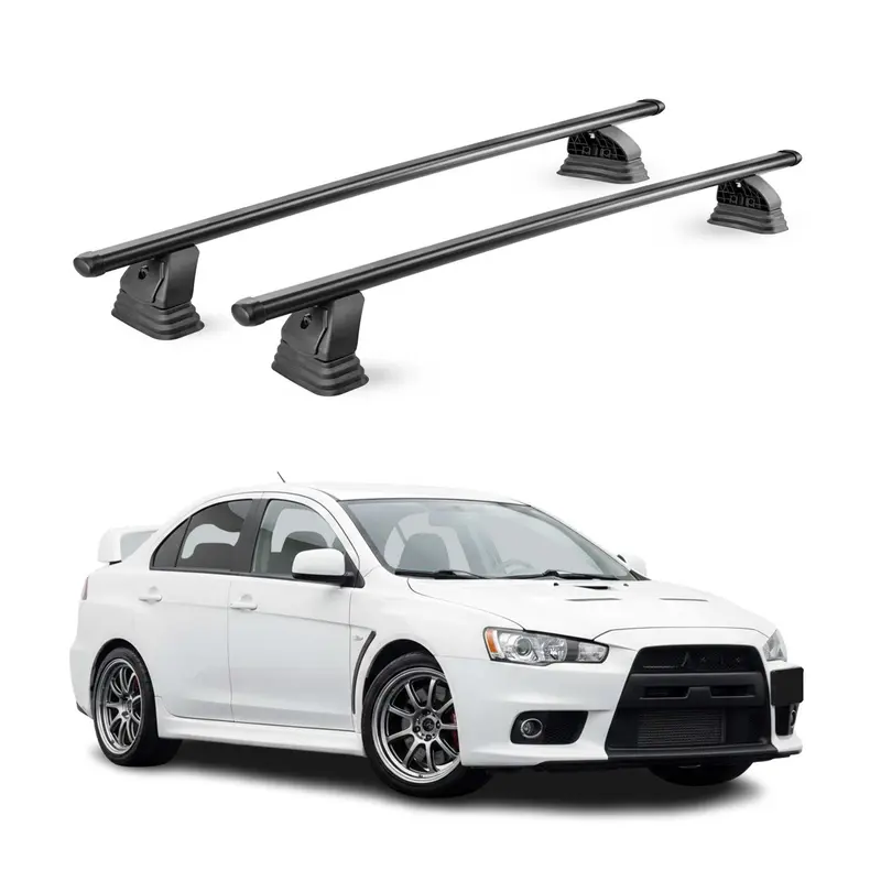 Barres de toit transversales acier pour Mitsubishi Lancer Evo 10 2008-2015 Noir
