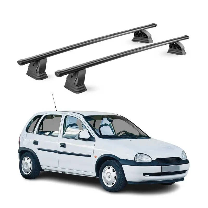 Barres de toit transversales acier pour Opel Corsa B 1993-2000 HB Break Noir 2x