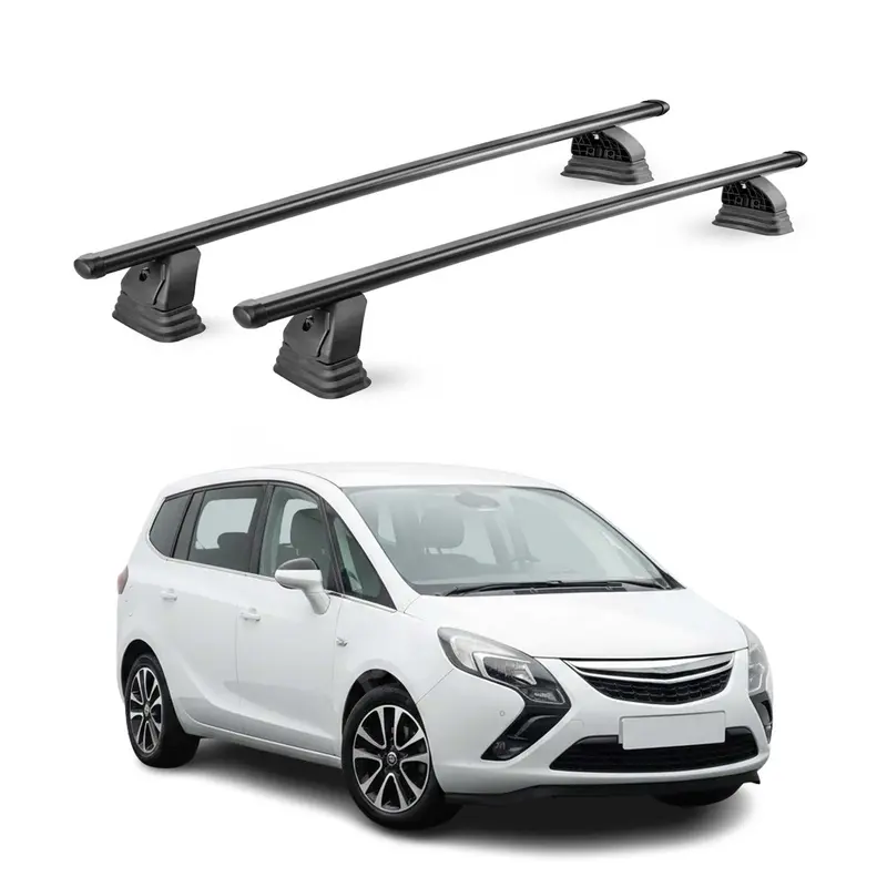 Barres de toit transversales acier pour Opel Zafira C Tourer 2011-2019 Noir 2Pcs