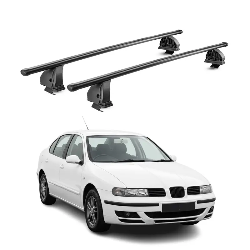 Barres de toit transversales acier pour Seat Toledo III 2004-2009 TÜV Noir 2Pcs