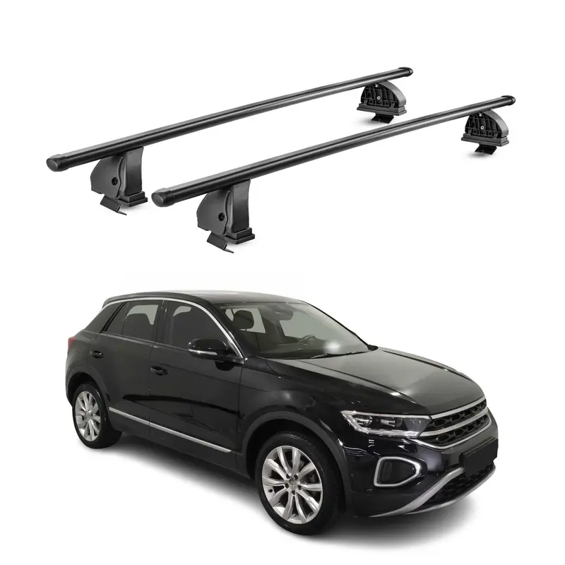 Barres de toit transversales acier pour VW T-Roc 2017-2025 5Portes TÜV Noir 2Pcs