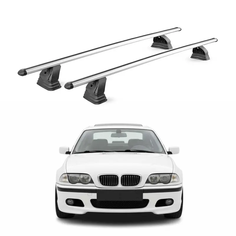 Barres de toit transversales Alu pour BMW Serie 3 E46 Berline SW 1998-2005 Gris
