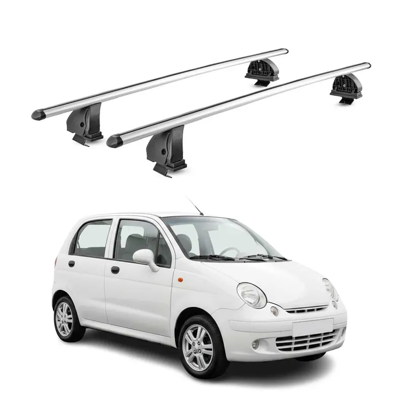 Barres de toit transversales Alu pour Chevrolet Matiz I 1998-2005 TÜV Gris 2Pcs