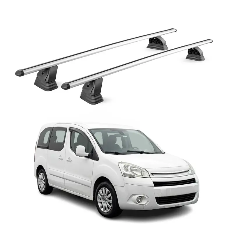 Barres de toit transversales Alu pour Citroen Berlingo II 2008-2018 TÜV Gris 2x