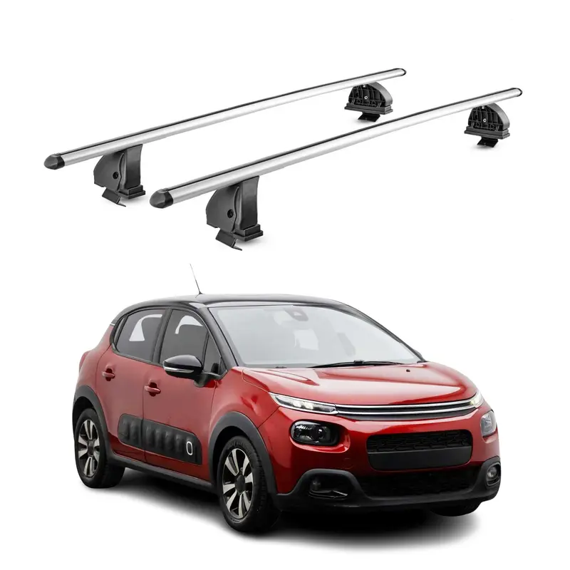 Barres de toit transversales Alu pour Citroen C3 III 2017-2024 TÜV 75 kg Gris 2x