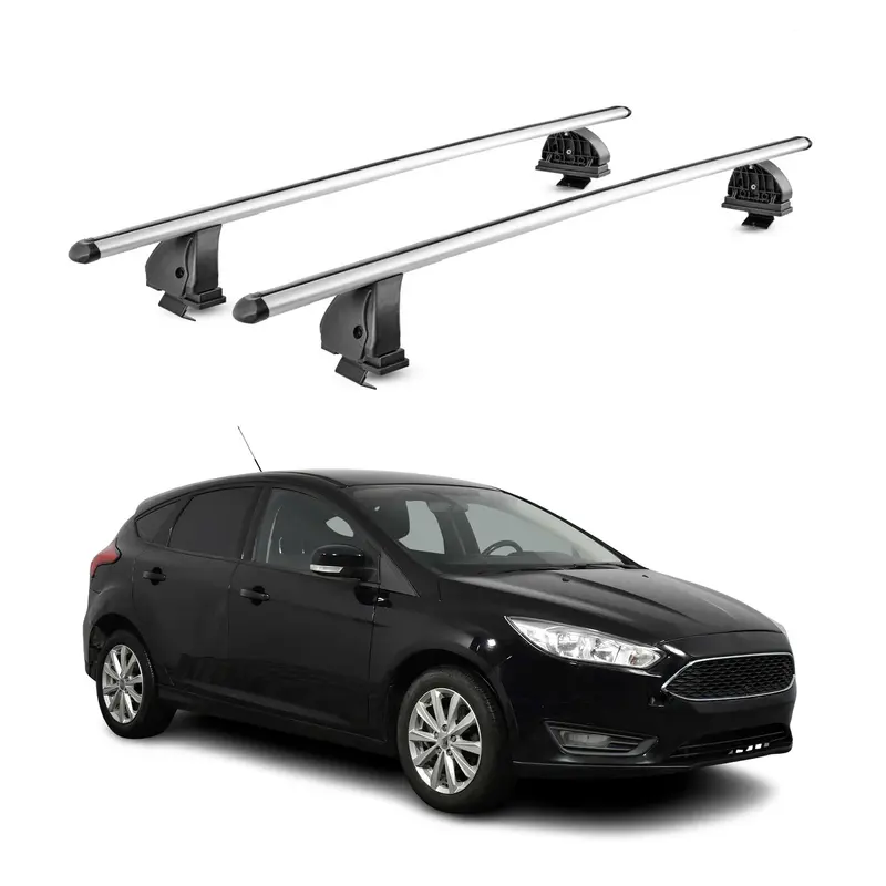Barres de toit transversales Alu pour Ford Focus III HB Break 2011-2018 Gris 2x